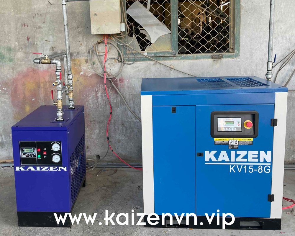 Máy nén khí trục vít 10hp 7.5kw biến tần Inverter Kaizen