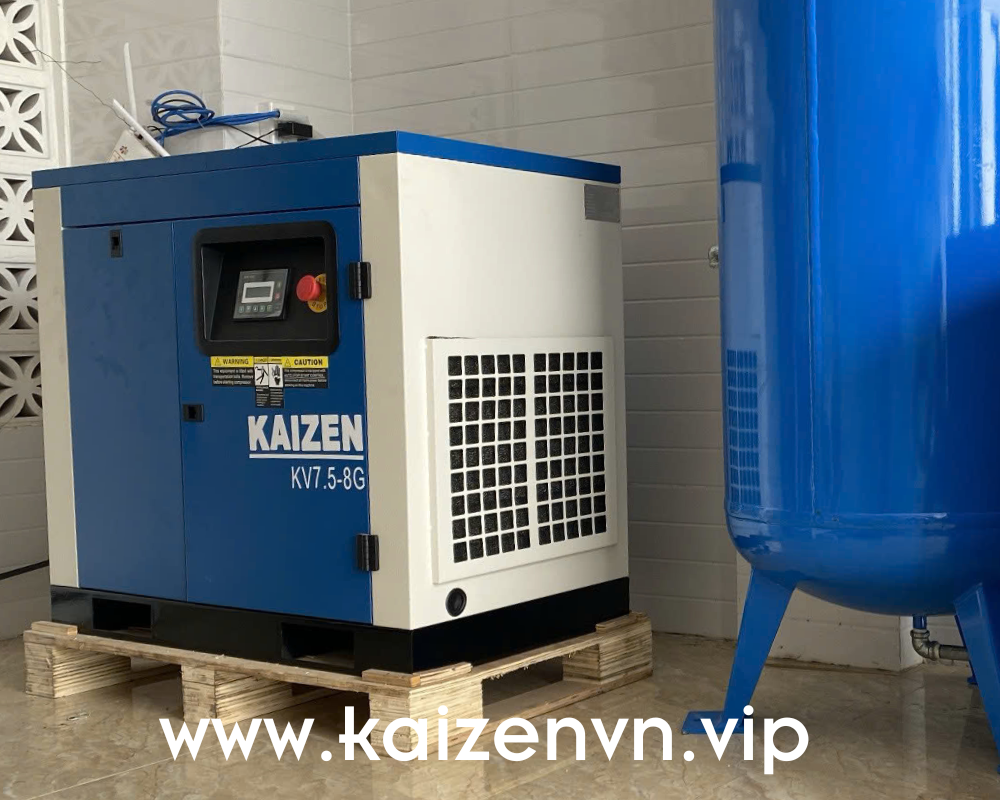 Máy nén khí trục vít 10hp 7.5kw biến tần Inverter Kaizen