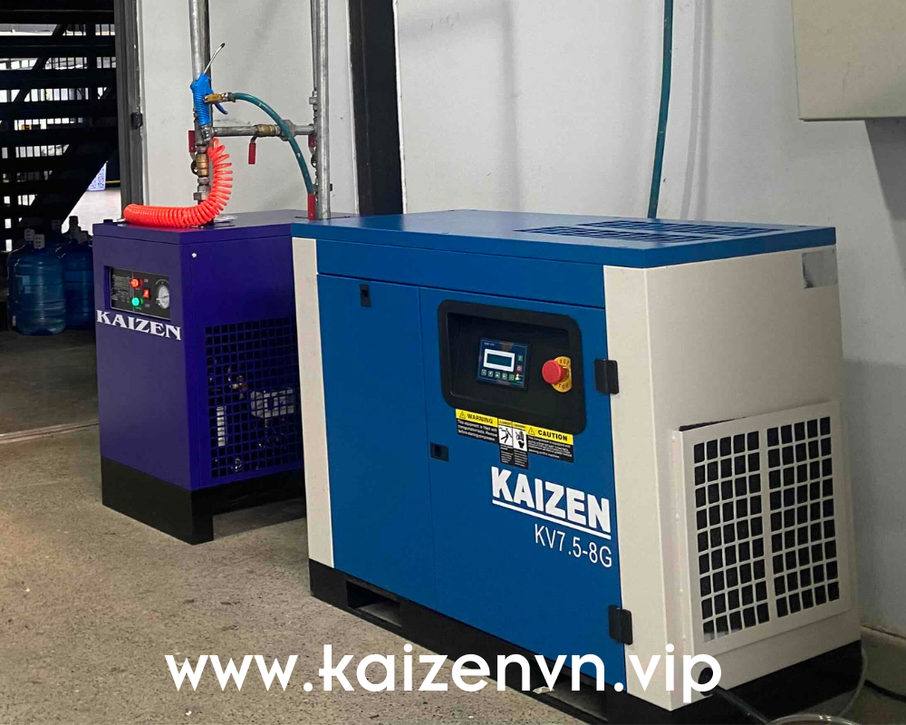Máy nén khí trục vít 10hp 7.5kw biến tần Inverter Kaizen